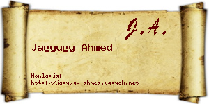 Jagyugy Ahmed névjegykártya